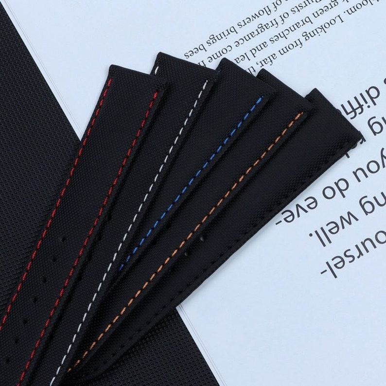 19mm,20mm 21mm,22mm Omega fabric leather bracelet tape band strap with clasp for omega Nylon watch band with Deployment Clasp Buckle