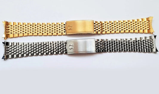18mm,19mm,20mm Omega Jubilee Strap beads Bracelet Silver, Gold band strap stainless steel for omega watches, Seamaster Diver, Vintage & More